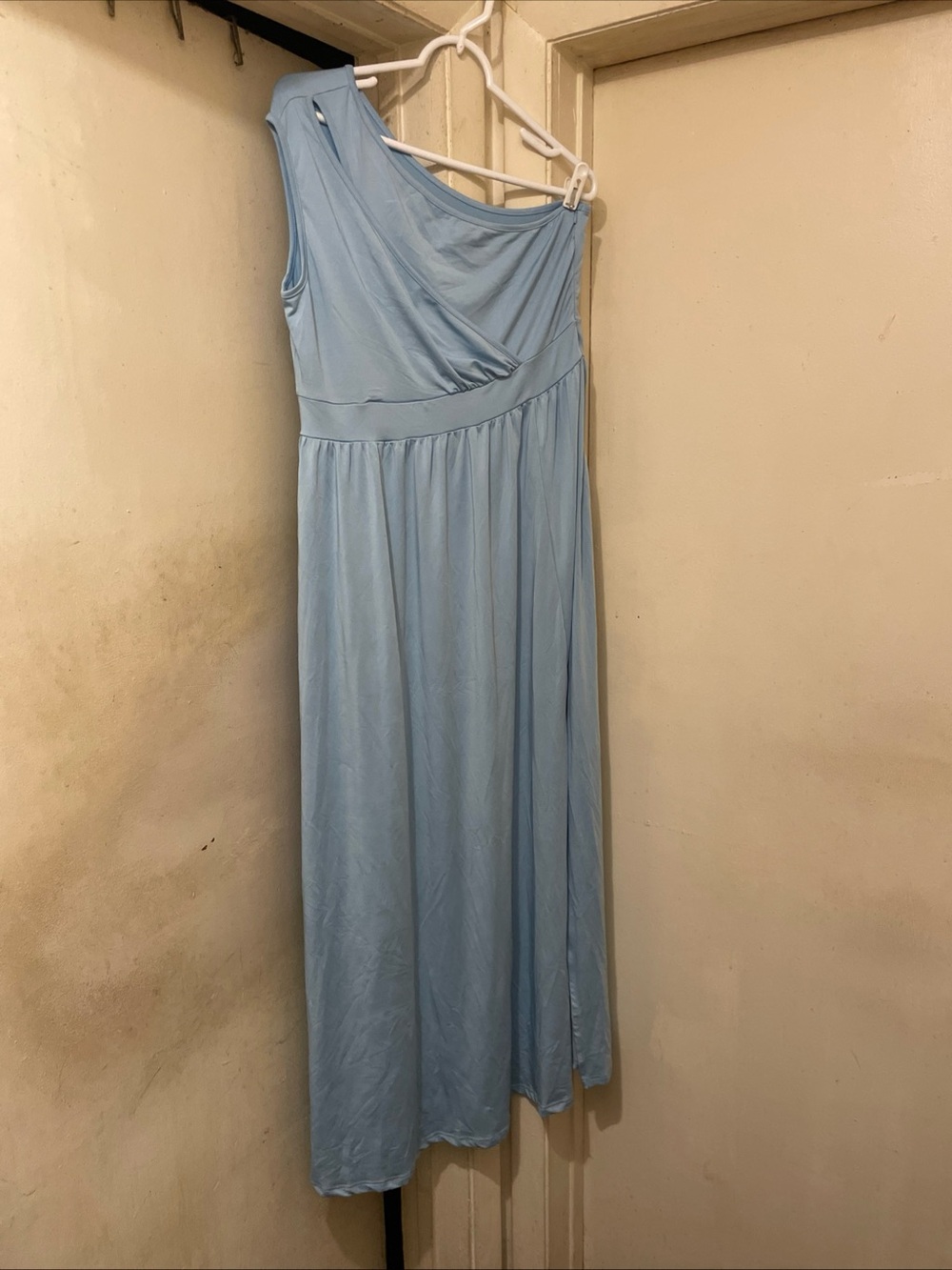 Light Blue V-Neck Sleeveless Maxi Dress - Women Size XL